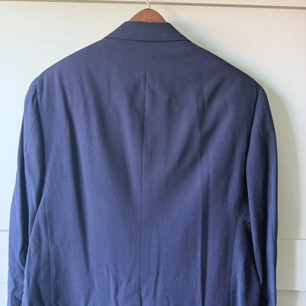 Chaps by Ralph Lauren Nordstrom Double Breasted Blazer Men 41R Blue Wool Jacket